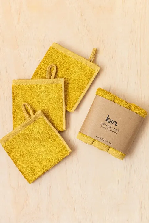 Kiin Bamboo Cotton Wash Cloth 3 Pack