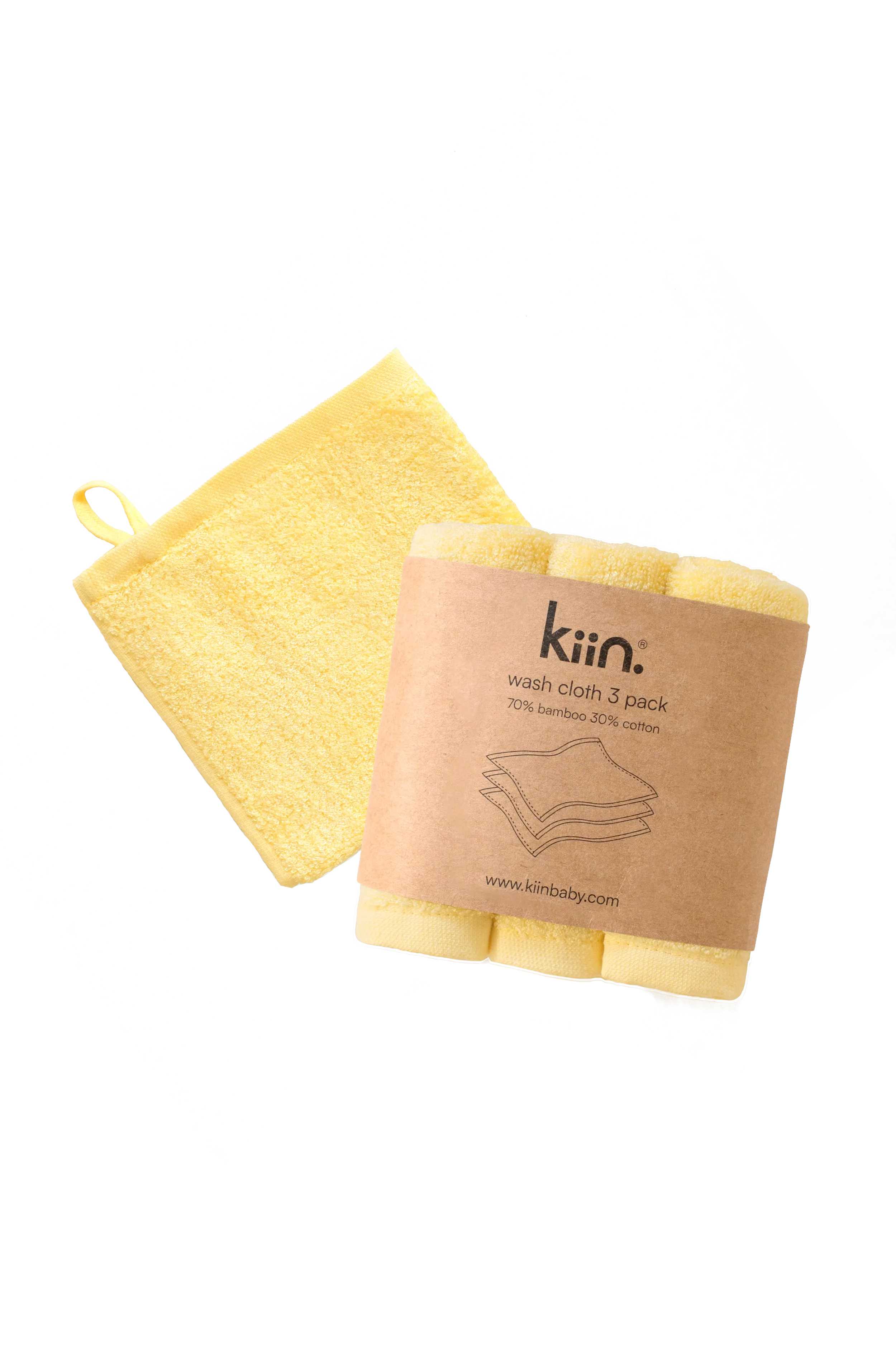 Kiin Bamboo Cotton Wash Cloth 3 Pack