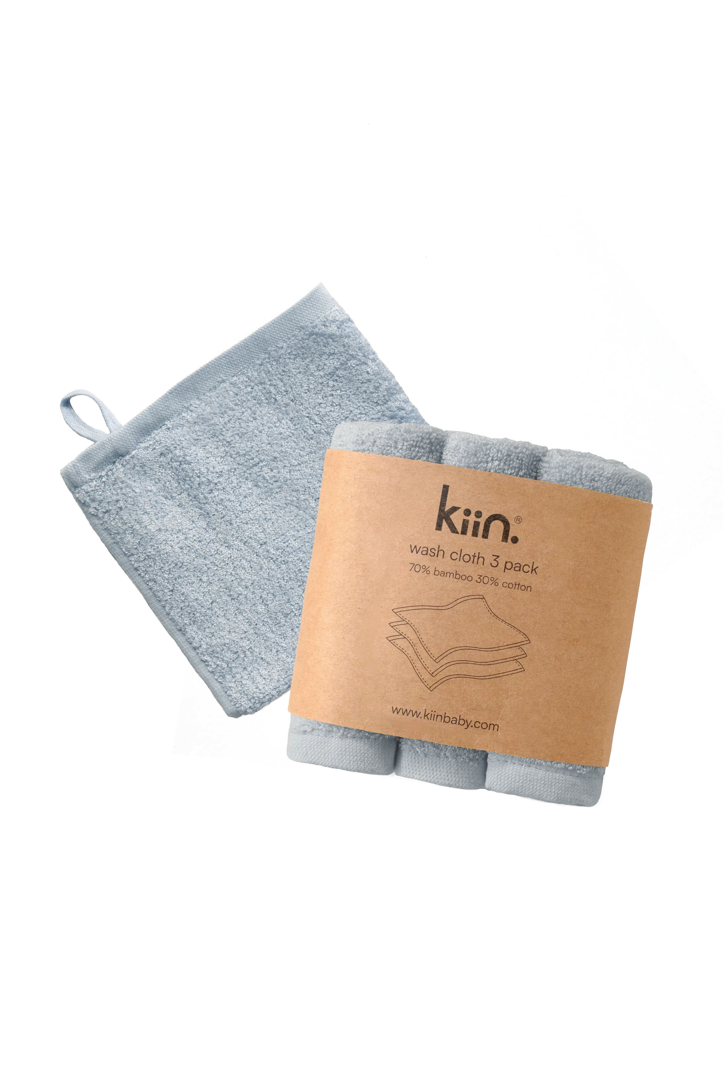 Kiin Bamboo Cotton Wash Cloth 3 Pack