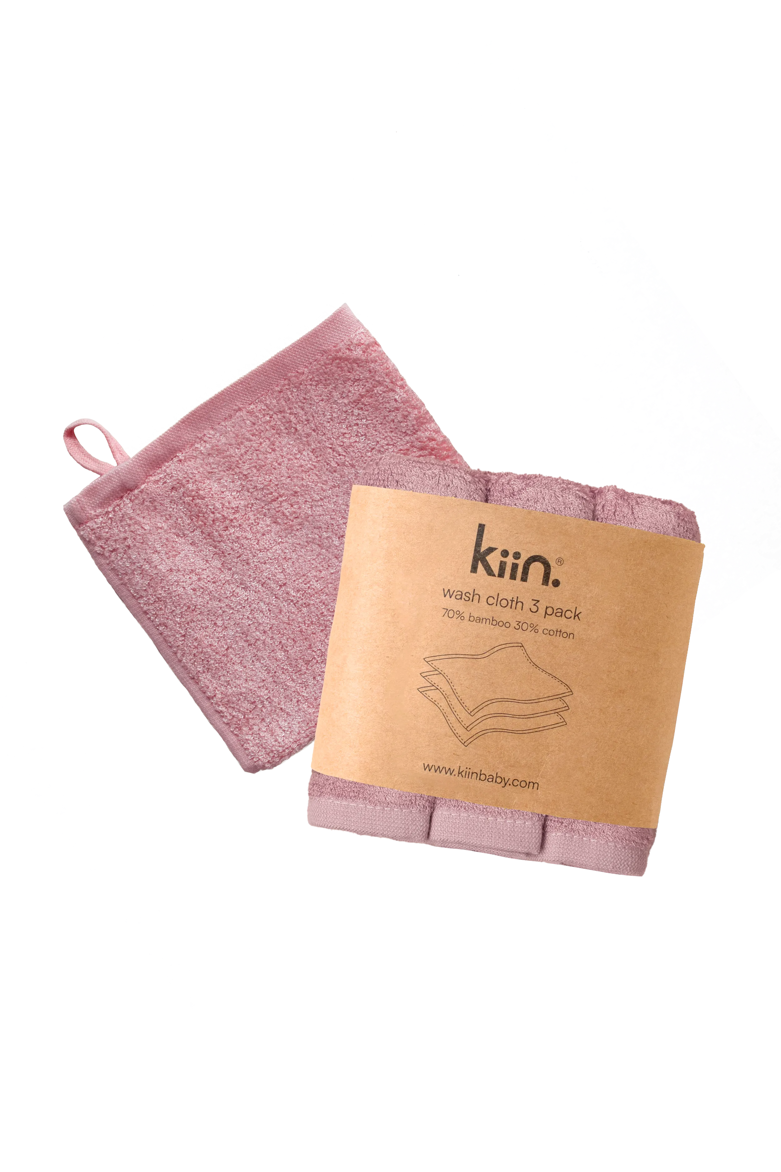 Kiin Bamboo Cotton Wash Cloth 3 Pack