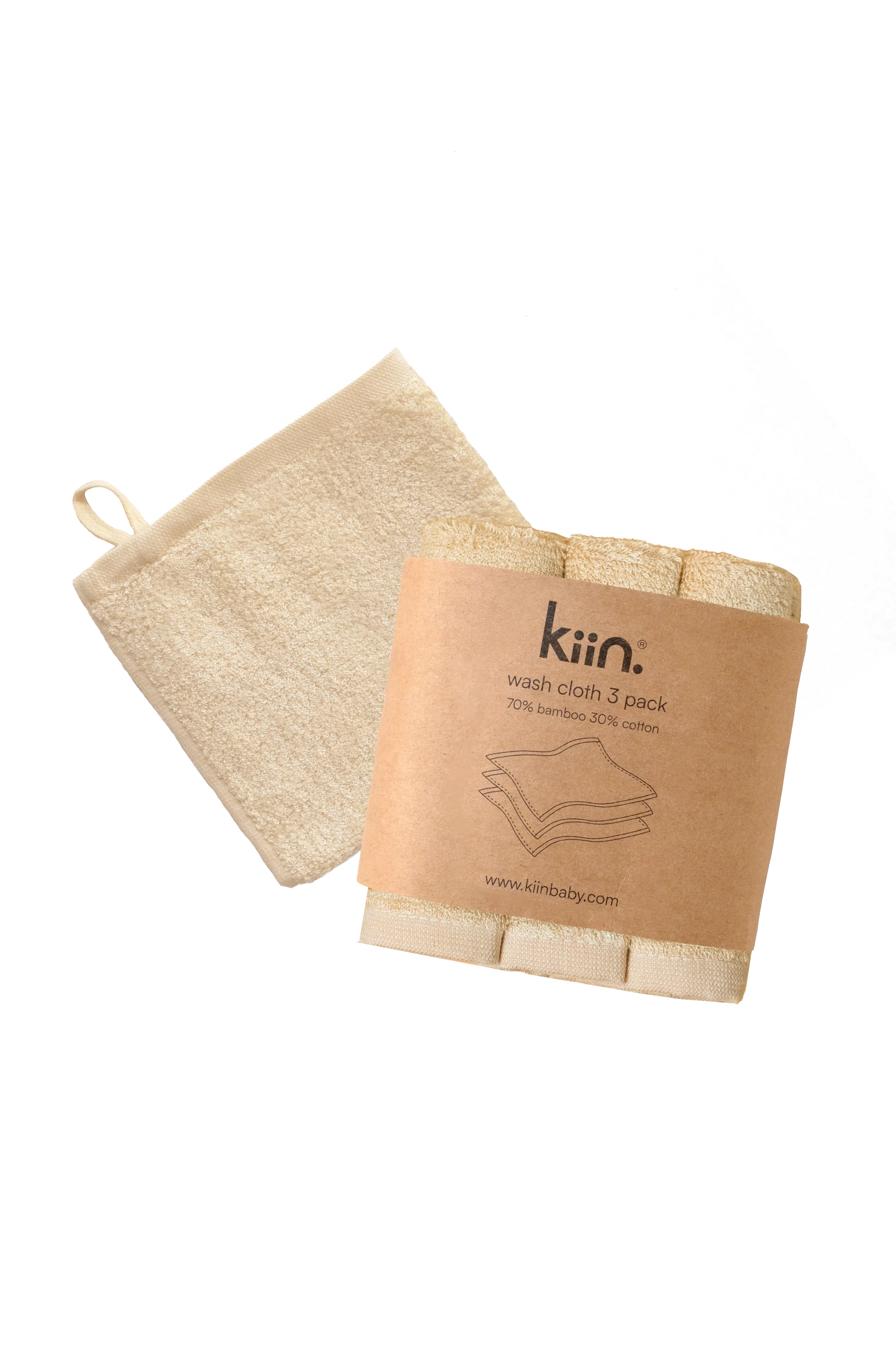 Kiin Bamboo Cotton Wash Cloth 3 Pack