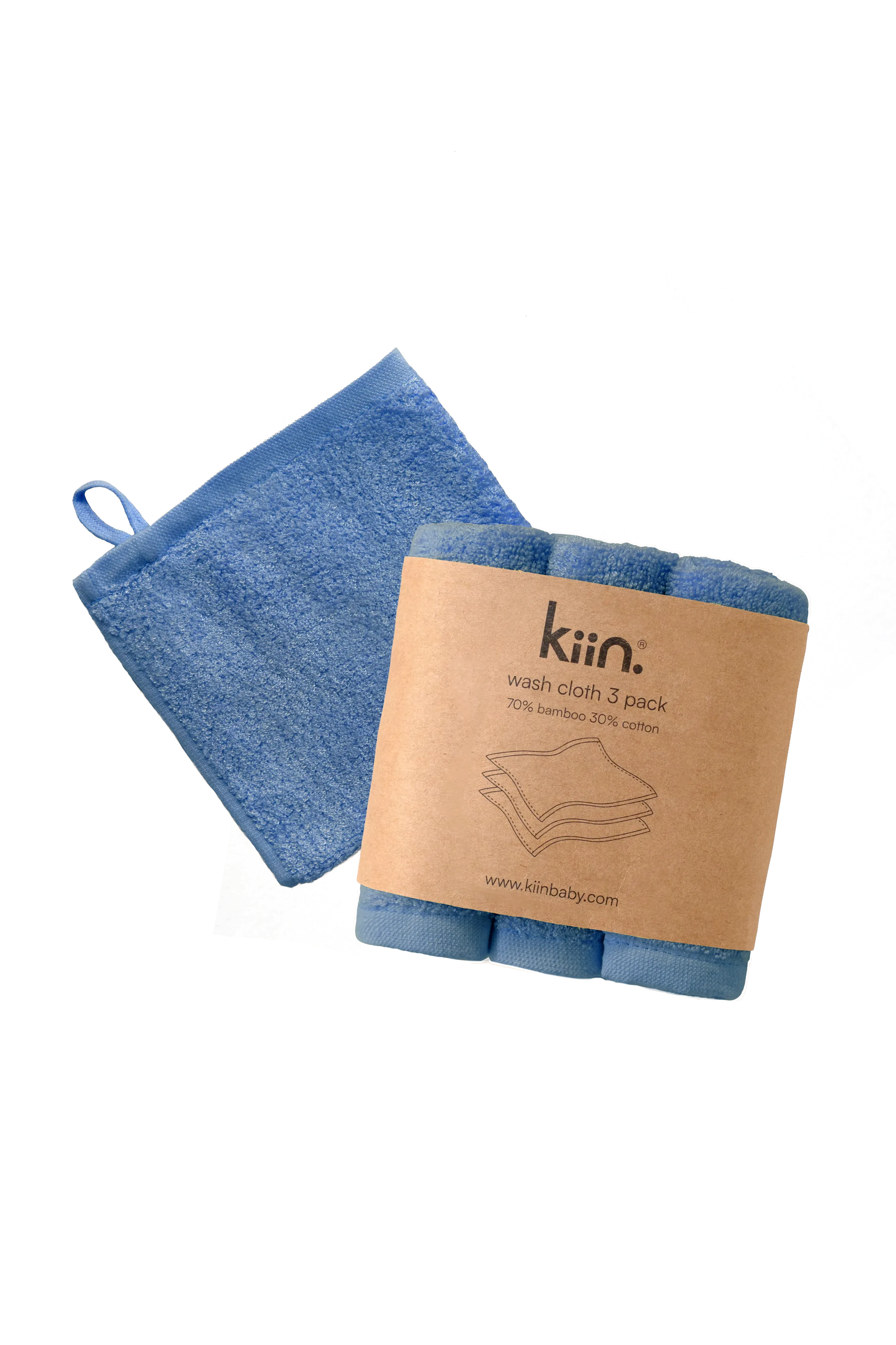 Kiin Bamboo Cotton Wash Cloth 3 Pack