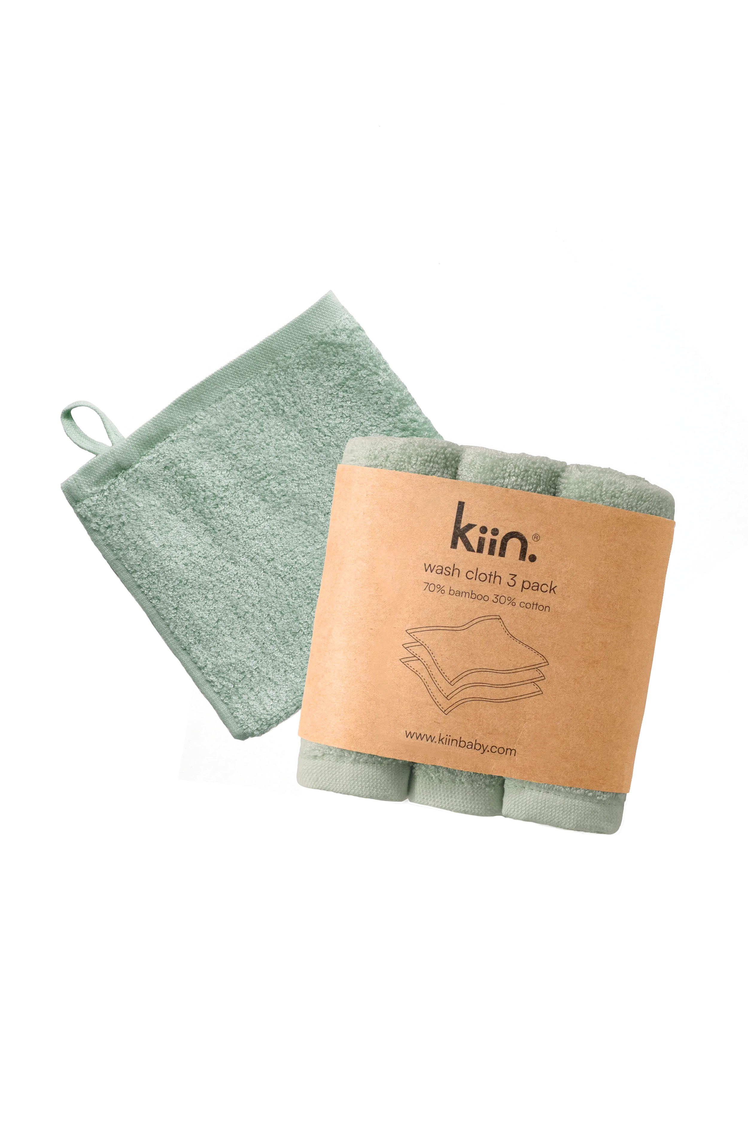 Kiin Bamboo Cotton Wash Cloth 3 Pack