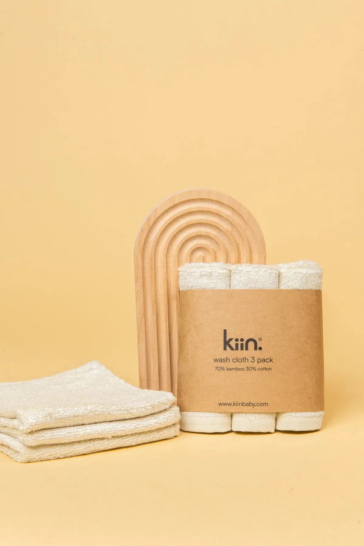 Kiin Bamboo Cotton Wash Cloth 3 Pack