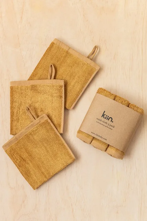 Kiin Bamboo Cotton Wash Cloth 3 Pack