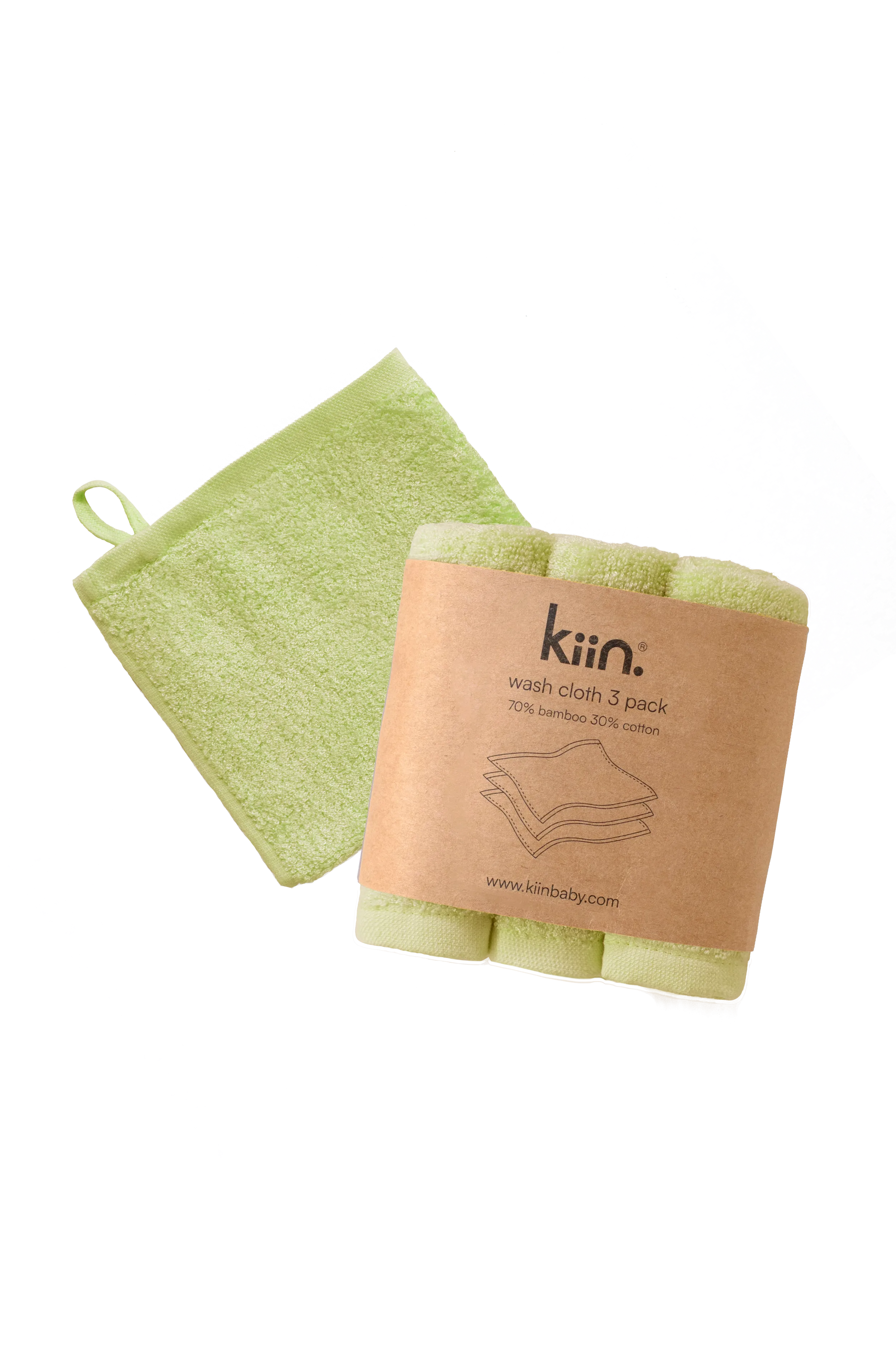 Kiin Bamboo Cotton Wash Cloth 3 Pack