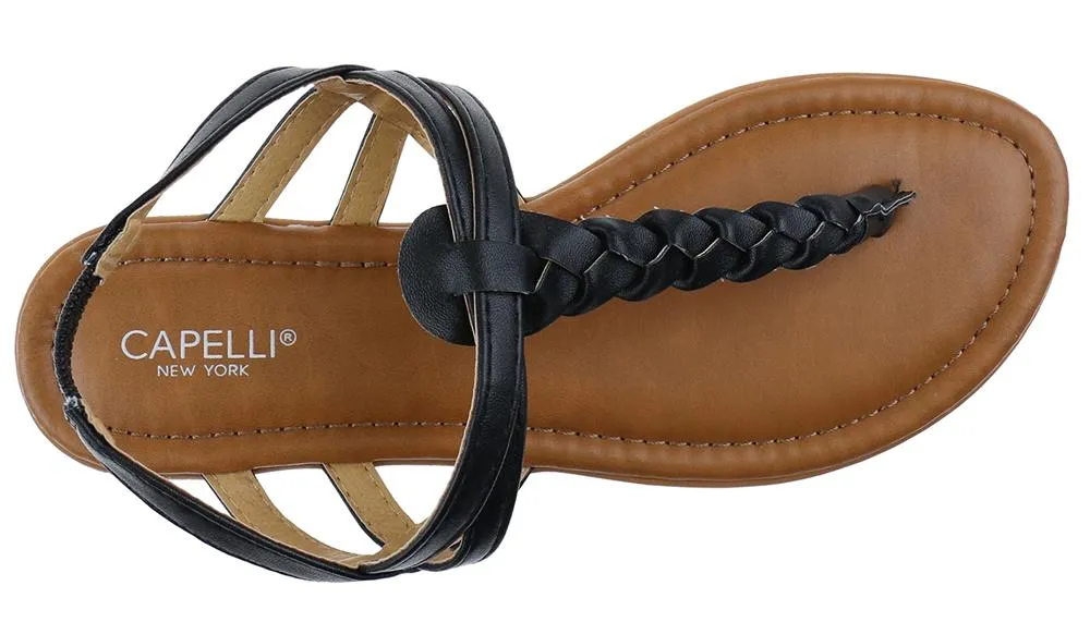 Ladies Faux Leather Braided Thong Sandal