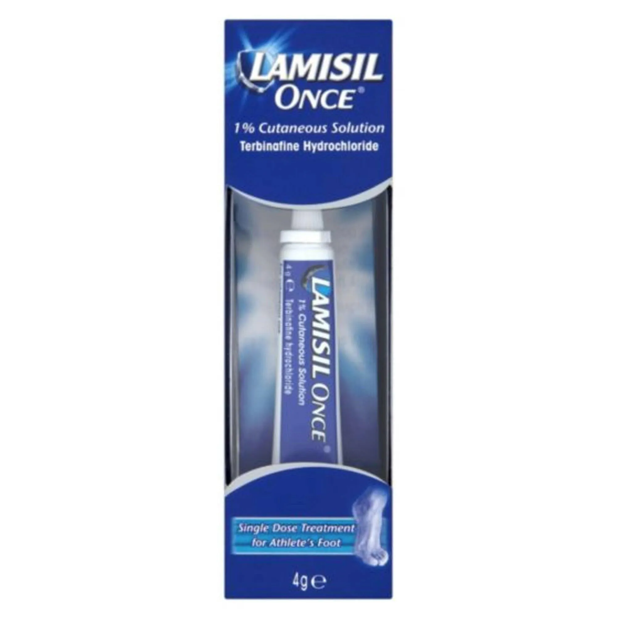 Lamisil Once Terbinafine 4g 10mg/g (antifungal, used to treat athlete's foot, Hong Kong foot) 1% Cutaneous Solution