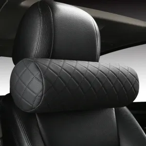 Leather Memory Foam Car Neck Pillow Cervical Headrest Supports Cushion