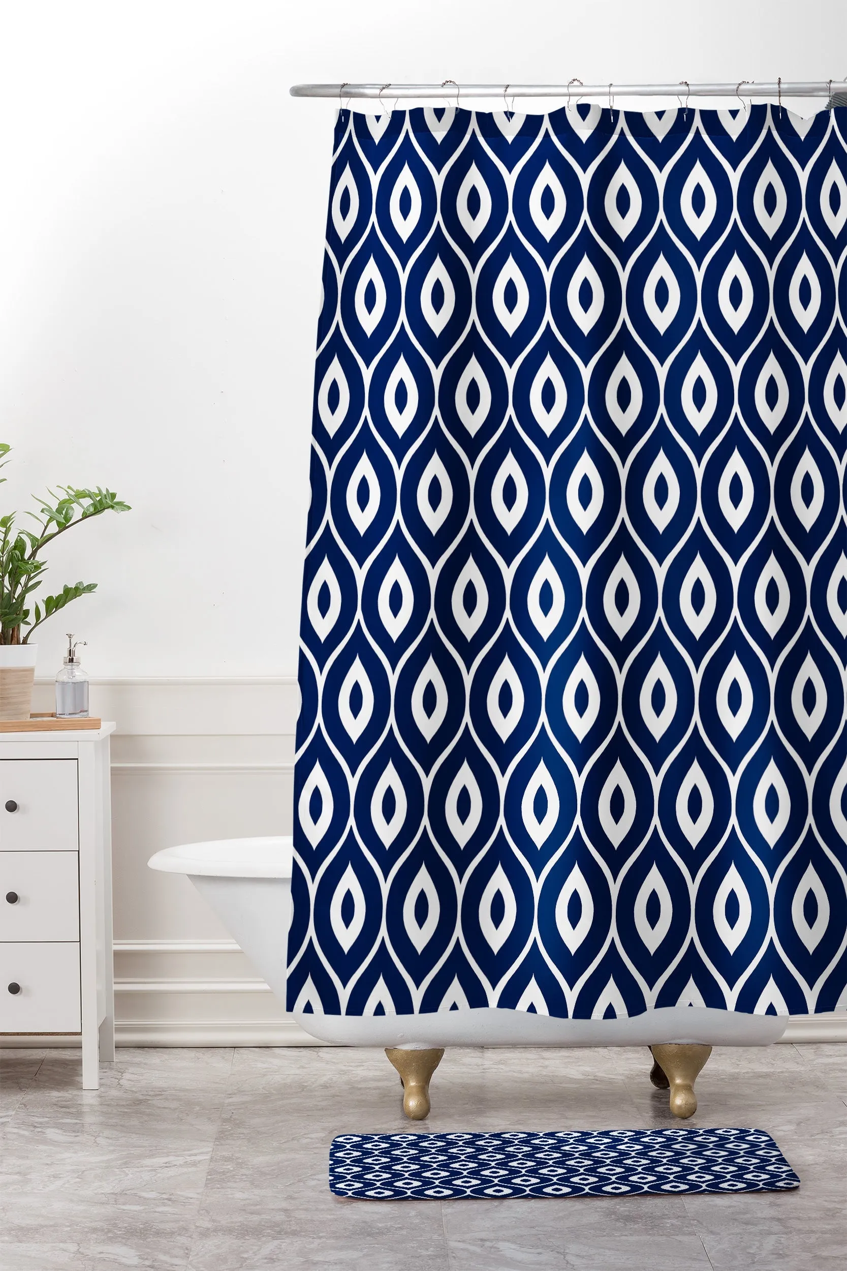 LEELA NAVY MEMORY FOAM BATH MAT