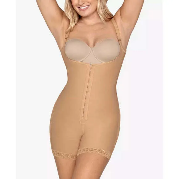 Leonisa Womens Firm Compression BoyShorts Body Shaper with Butt Lifter - Beige
