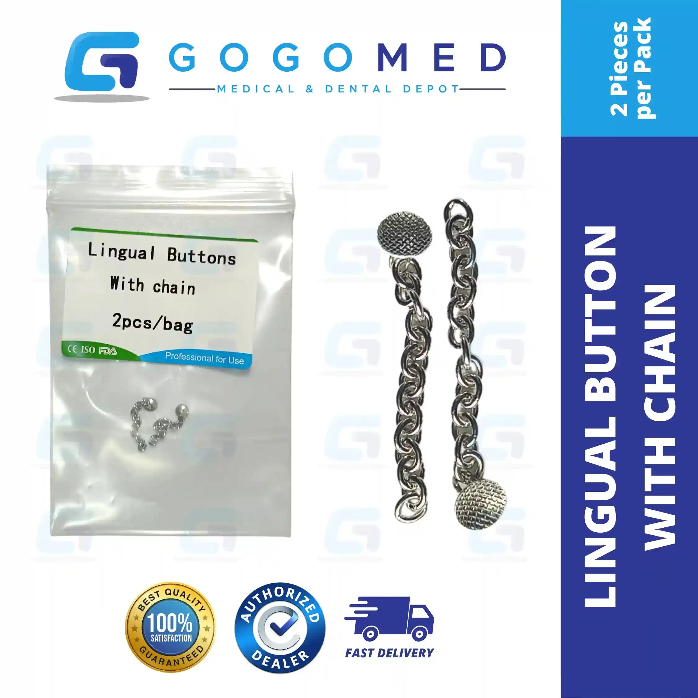 Lingual Buttons with Chain
