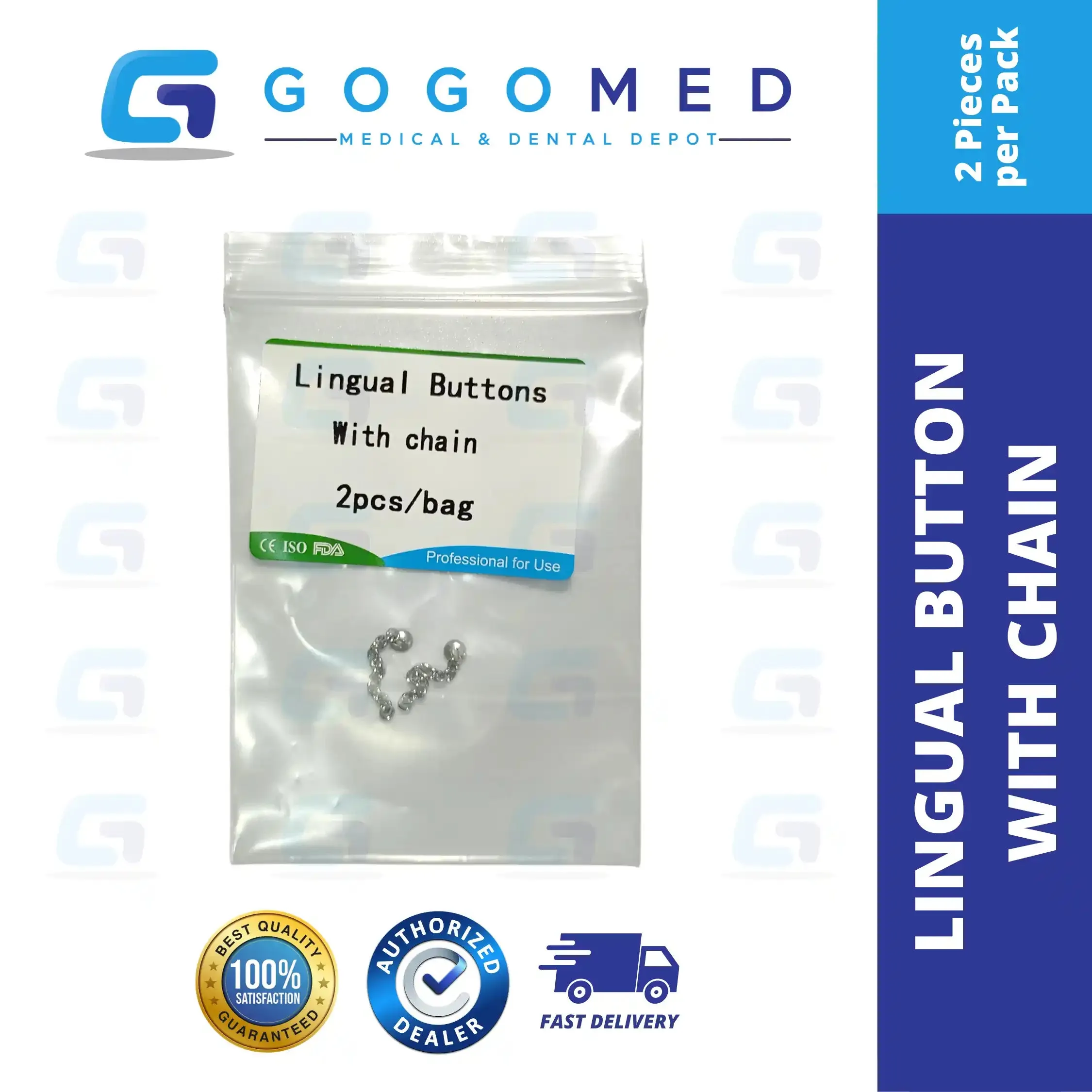 Lingual Buttons with Chain
