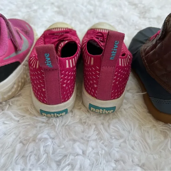 Lot of 3 Toddler Shoes Native Nike Surprize Sneakers Boots Pink Blue Size 10