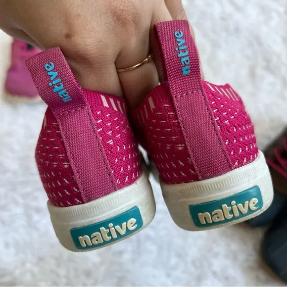 Lot of 3 Toddler Shoes Native Nike Surprize Sneakers Boots Pink Blue Size 10