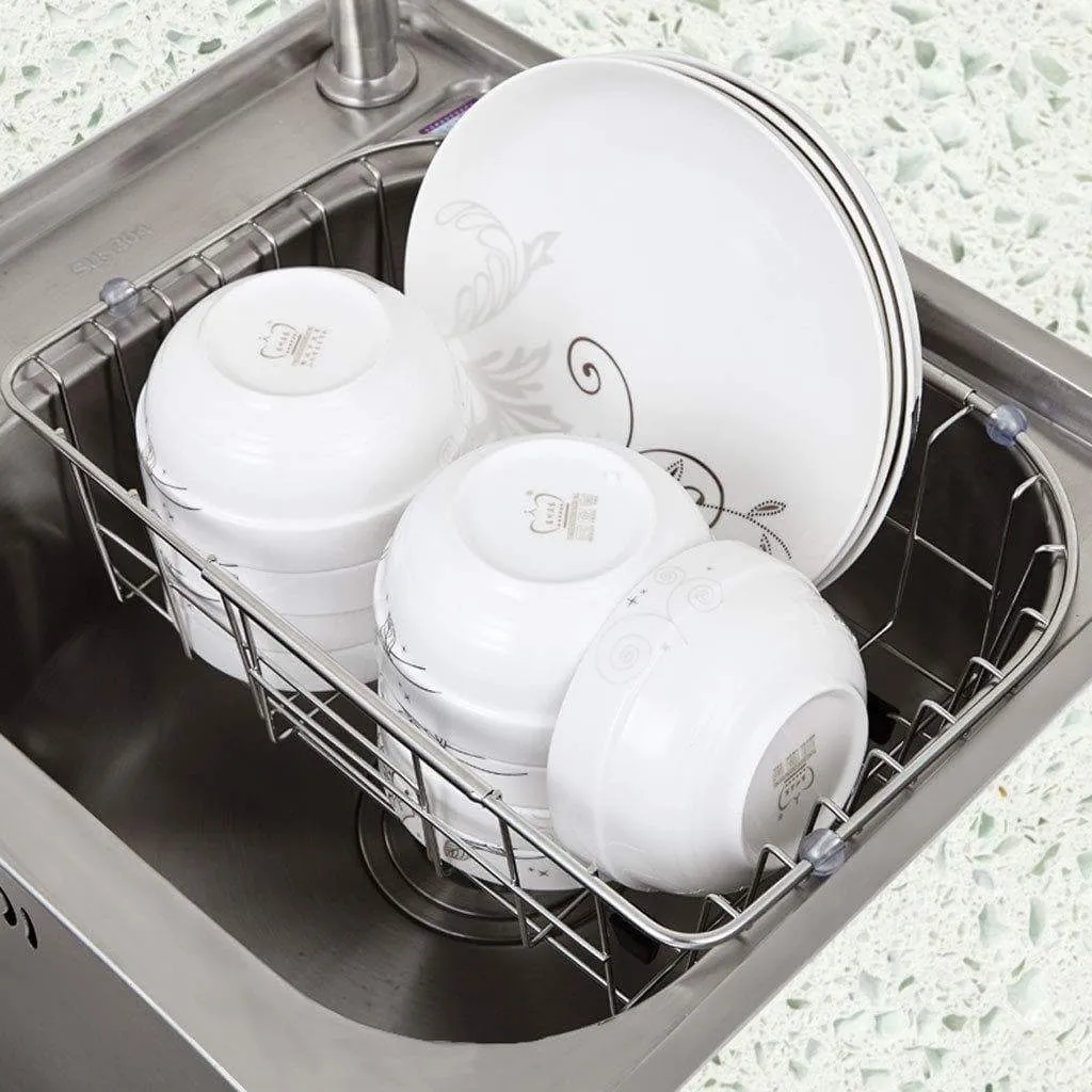 LPZ Stainless Steel Sink Drain Dish Rack Retractable Dish Rack Kitchen Pool Storage Hanging Dish Rack Sink Rack LPZV
