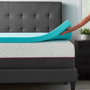 Lucid® Dusk Gel and Aloe Infused Memory Foam Topper 3" Full/Double! Temperature regulating gel-infusion helps create a cooler and more comfortable sleep. Retails $137  on sale!