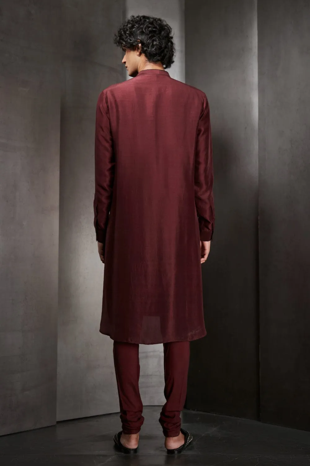 Maroon Overlap Layer Kurta