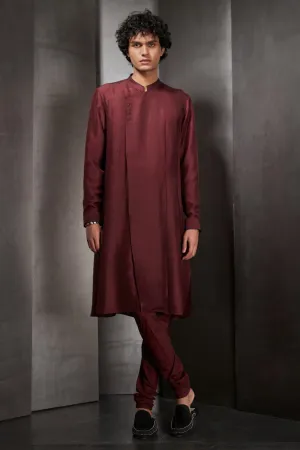 Maroon Overlap Layer Kurta