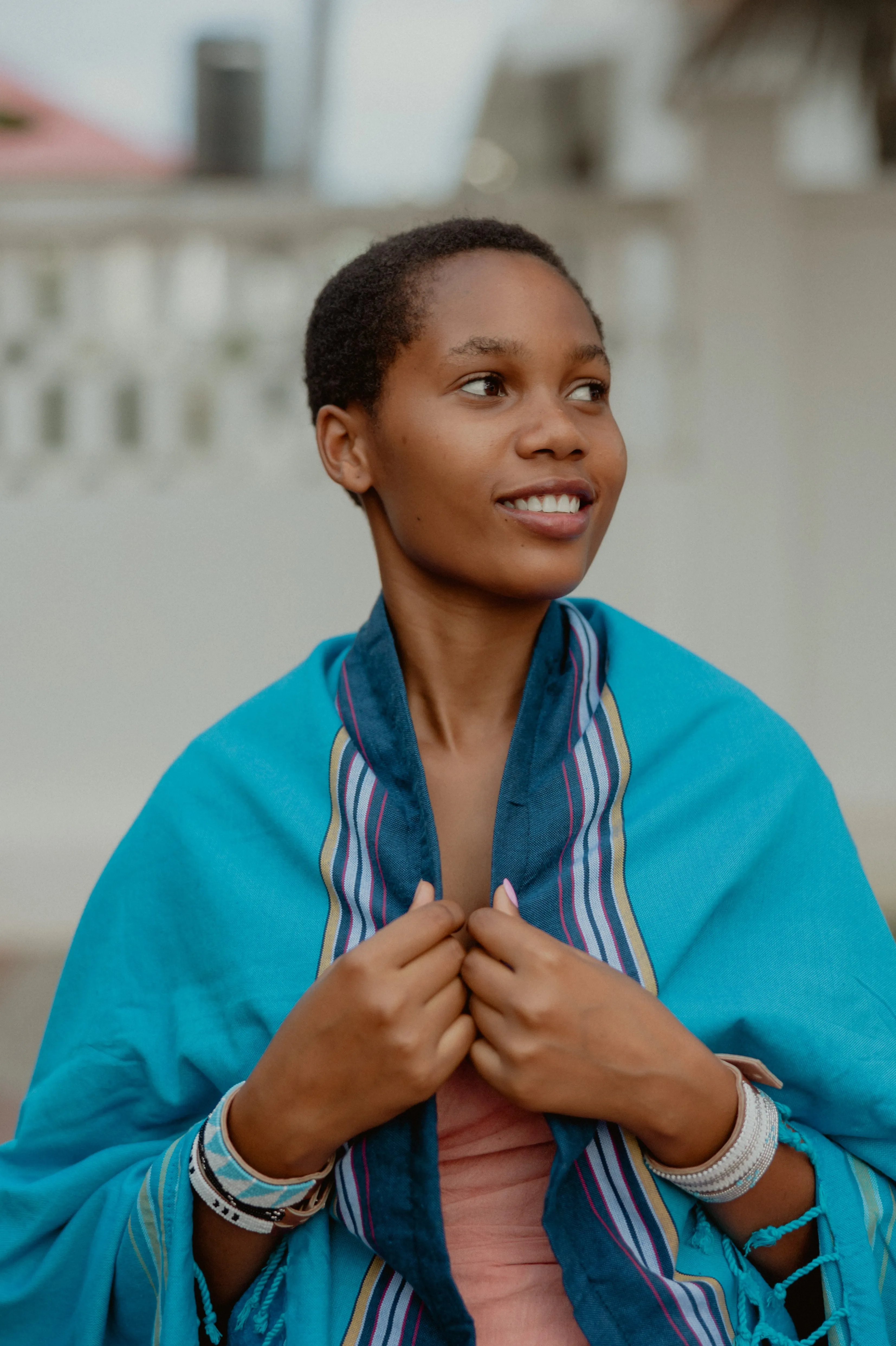 Medium Blue Kenyan Beach Towel