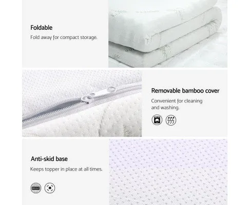 Memory Foam Mattress Topper Cool Gel Bed Mat Bamboo 10cm