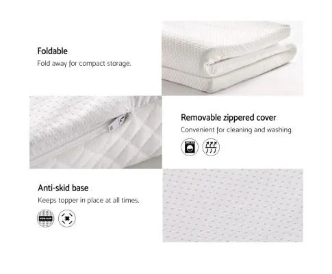 Memory Foam Mattress Topper w/Cover 8cm