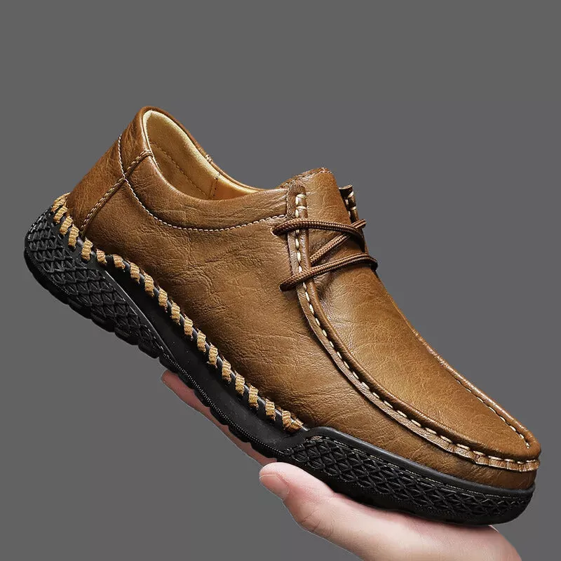 Men's Handmade Shoes, Leather Casual Shoes, Comfortable Non-slip