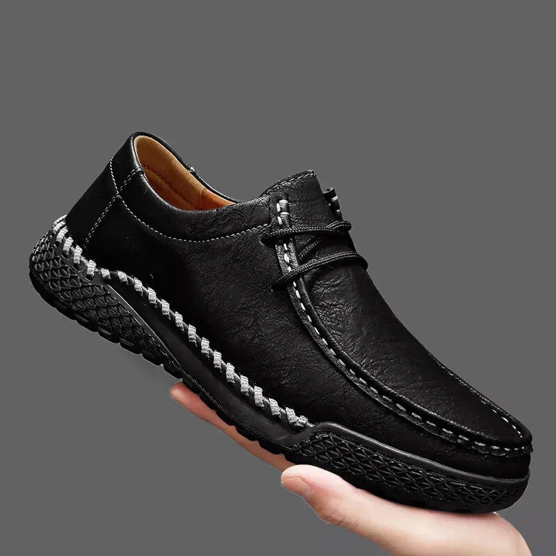 Men's Handmade Shoes, Leather Casual Shoes, Comfortable Non-slip