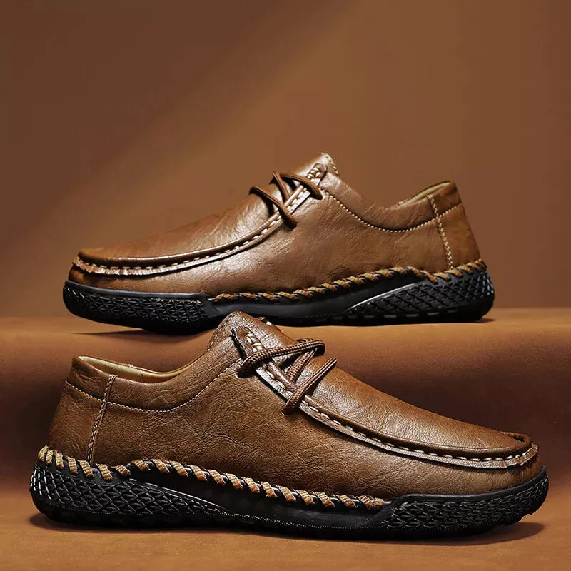 Men's Handmade Shoes, Leather Casual Shoes, Comfortable Non-slip