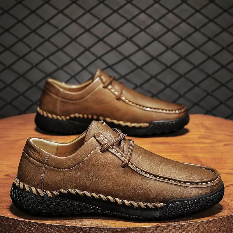 Men's Handmade Shoes, Leather Casual Shoes, Comfortable Non-slip