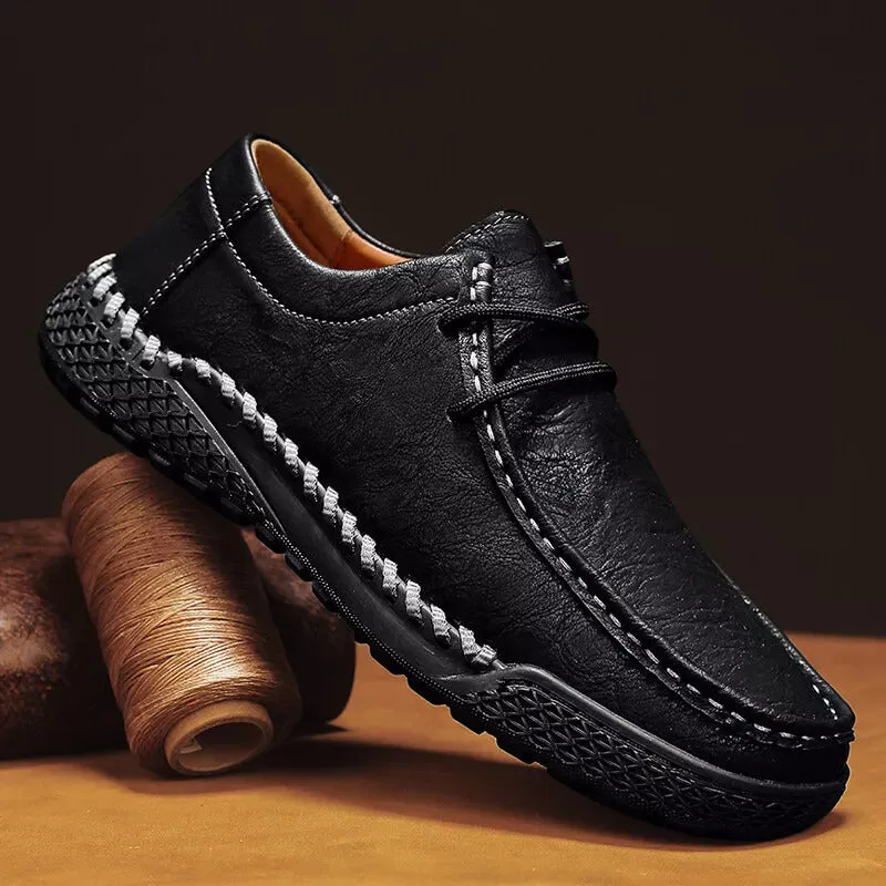 Men's Handmade Shoes, Leather Casual Shoes, Comfortable Non-slip