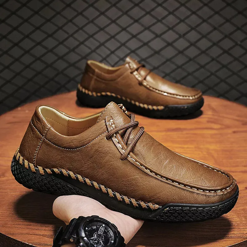 Men's Handmade Shoes, Leather Casual Shoes, Comfortable Non-slip