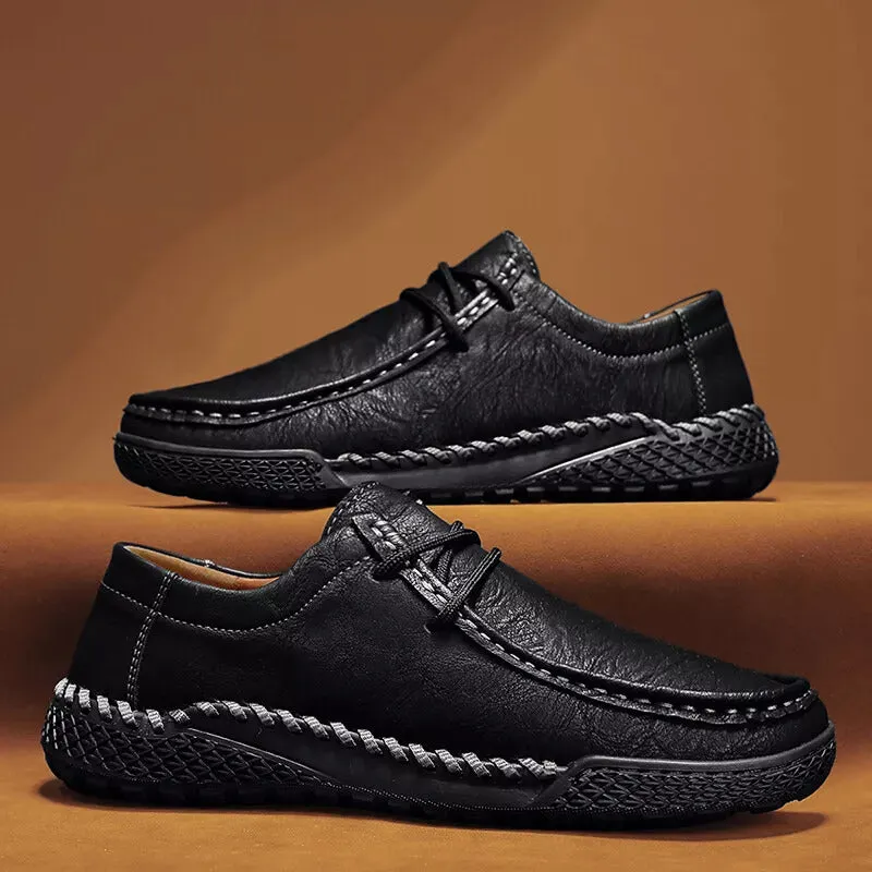 Men's Handmade Shoes, Leather Casual Shoes, Comfortable Non-slip
