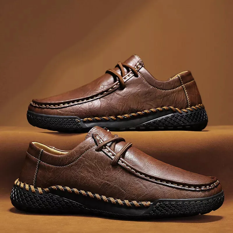 Men's Handmade Shoes, Leather Casual Shoes, Comfortable Non-slip