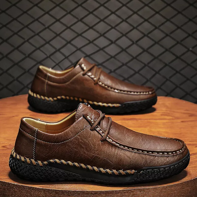 Men's Handmade Shoes, Leather Casual Shoes, Comfortable Non-slip