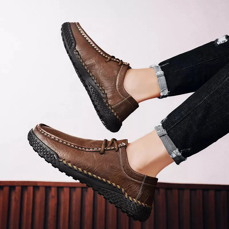 Men's Handmade Shoes, Leather Casual Shoes, Comfortable Non-slip