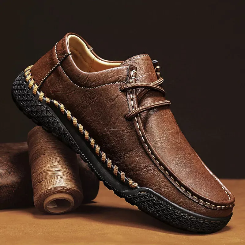 Men's Handmade Shoes, Leather Casual Shoes, Comfortable Non-slip