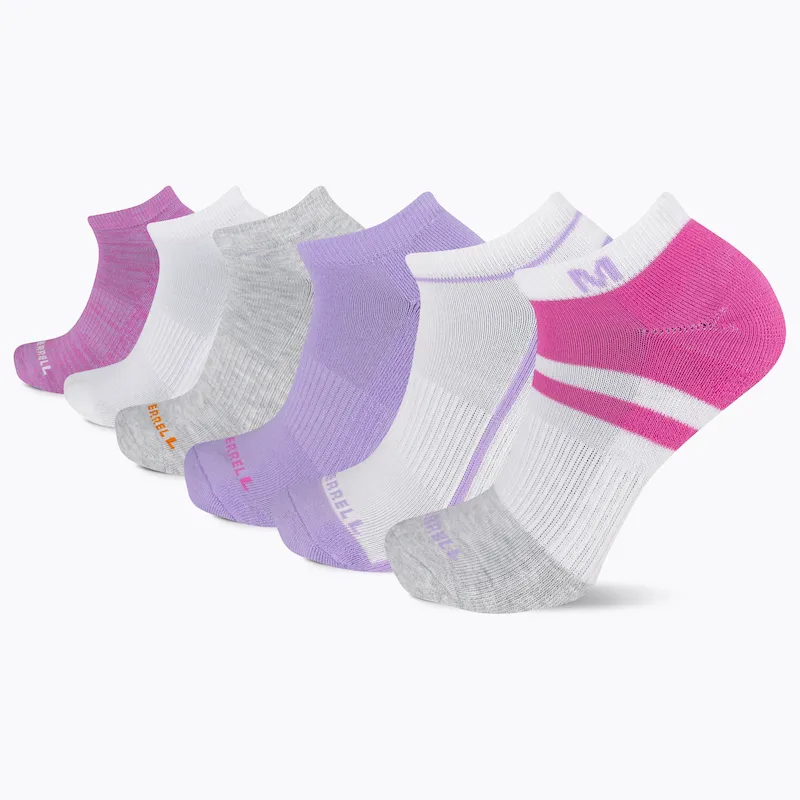 Merrell Unisex Recycled Cushion Low Cut Socks S/M 6 Pack