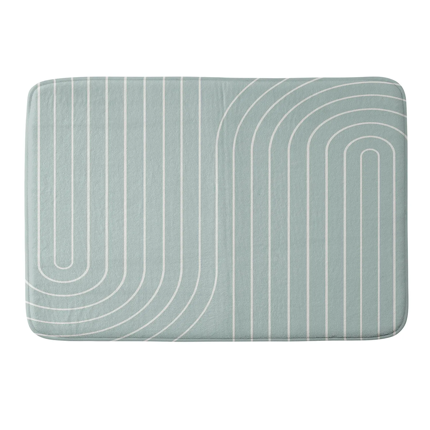 MINIMAL LINE CURVATURE SAGE MEMORY FOAM BATH MAT