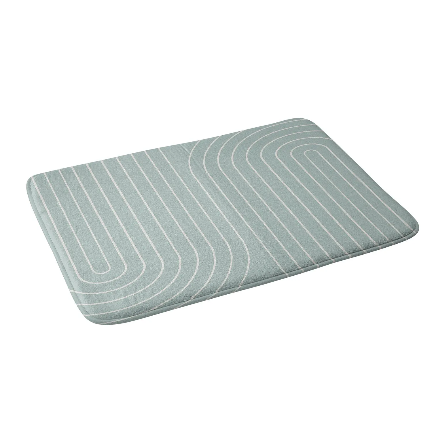 MINIMAL LINE CURVATURE SAGE MEMORY FOAM BATH MAT