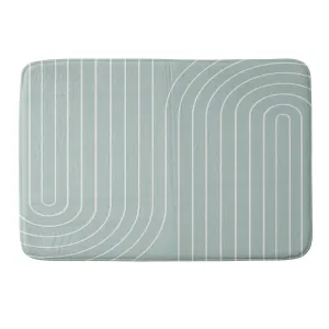 MINIMAL LINE CURVATURE SAGE MEMORY FOAM BATH MAT