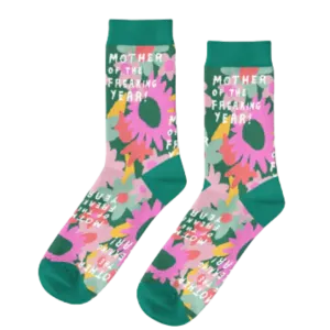 Mother of the Freakin Year Flower Socks