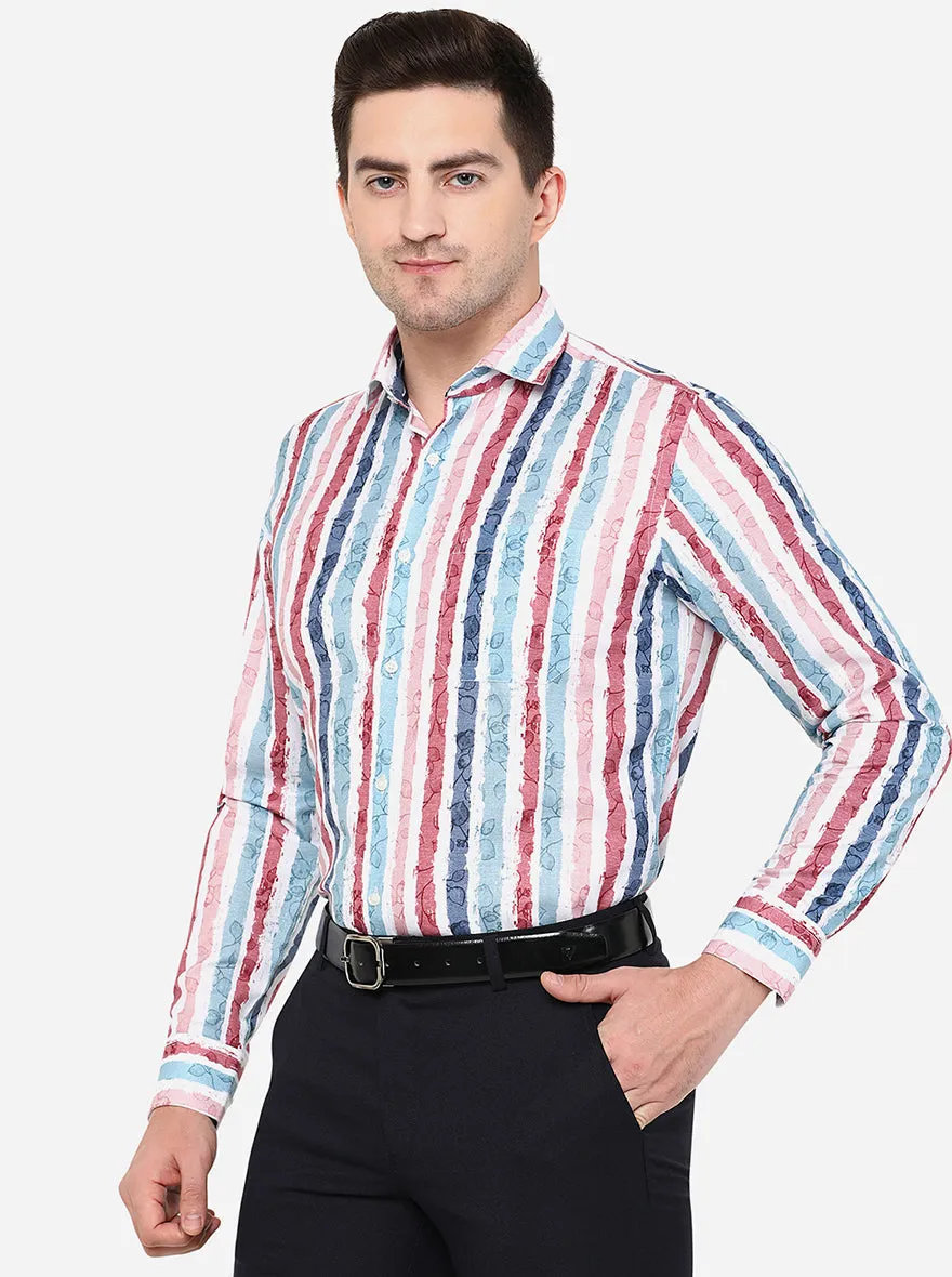 Multicolor Printed Slim Fit Party Wear Shirt | Greenfibre