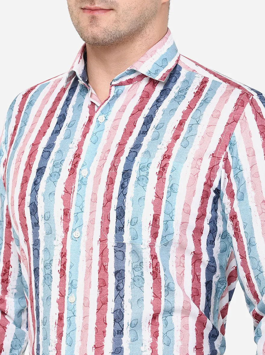 Multicolor Printed Slim Fit Party Wear Shirt | Greenfibre
