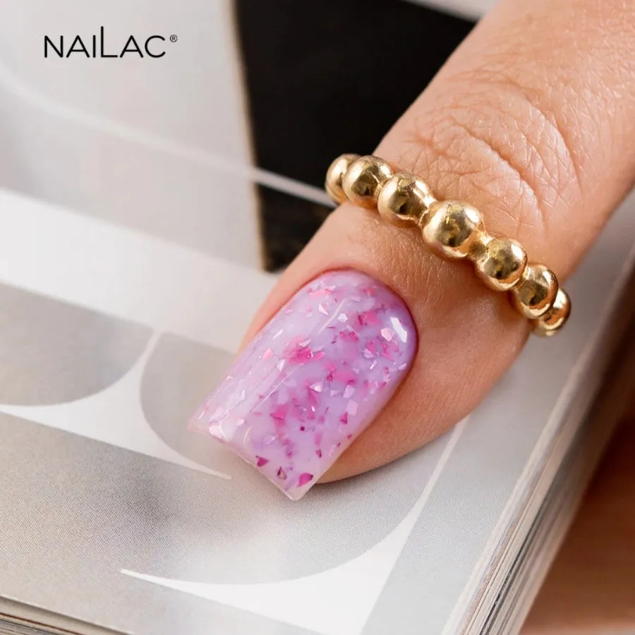 NaiLac Hybrid UV/LED Glammy Rubber Base Purple