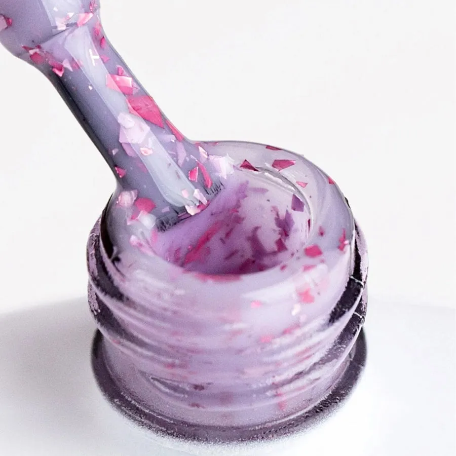 NaiLac Hybrid UV/LED Glammy Rubber Base Purple
