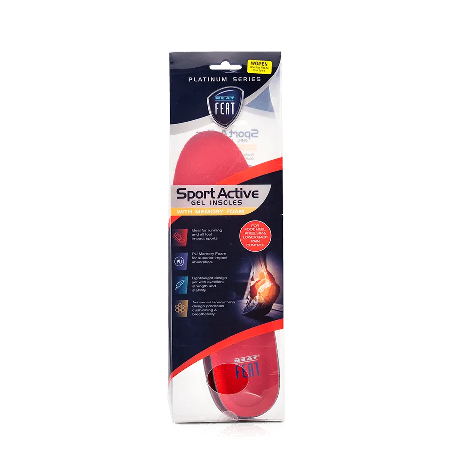Neat Feat Sport Active Gel Insoles with Memory Foam