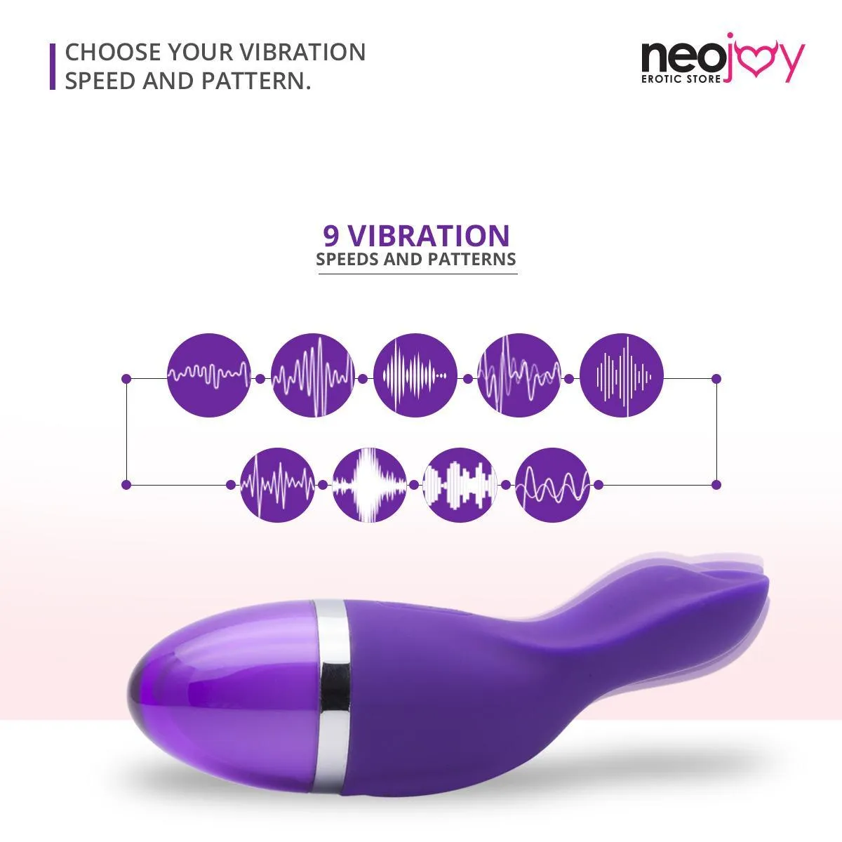 NeoJoy Ladyfinger Silicon Vibrator 9 Functions USB Rechargeable - Purple