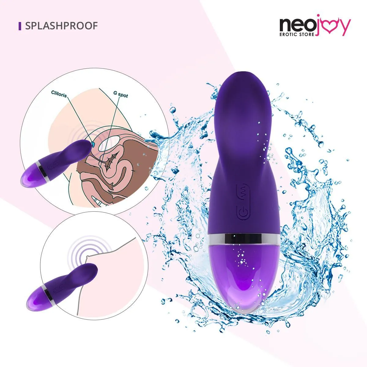 NeoJoy Ladyfinger Silicon Vibrator 9 Functions USB Rechargeable - Purple