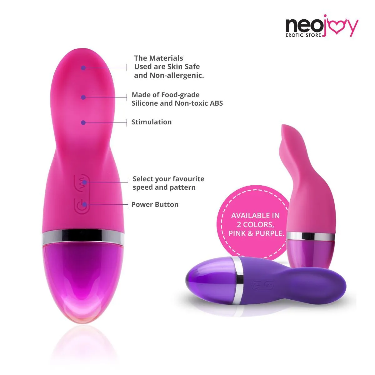 NeoJoy Ladyfinger Vibrator - Pink  Raspberry System JO lube